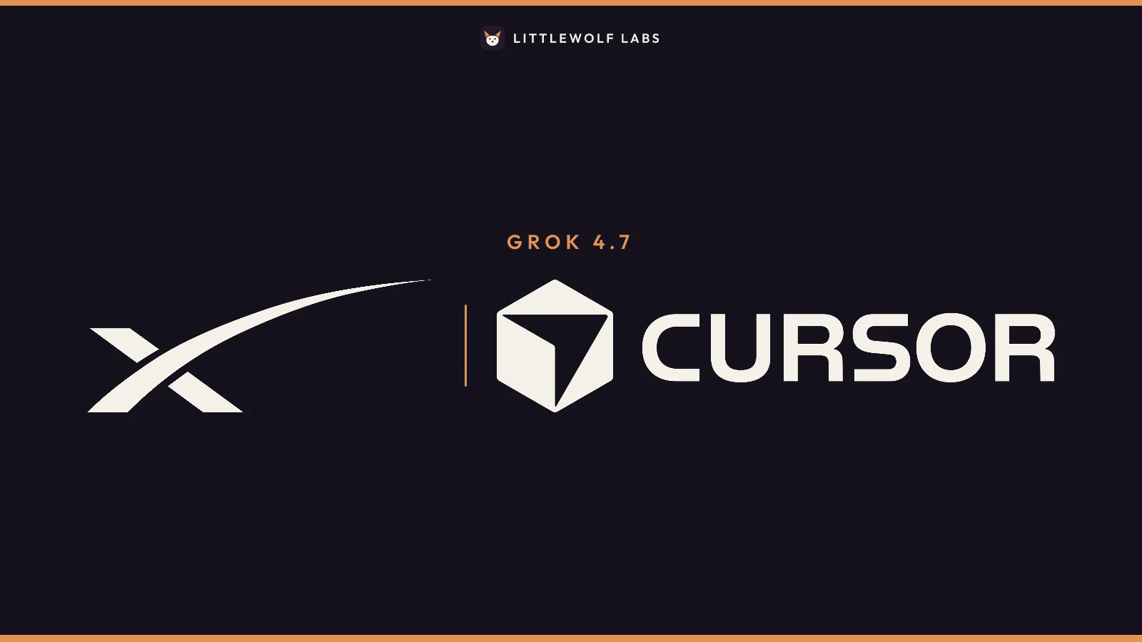 The xAI and Cursor wordmarks on a navy field, with the label Grok 4.7.