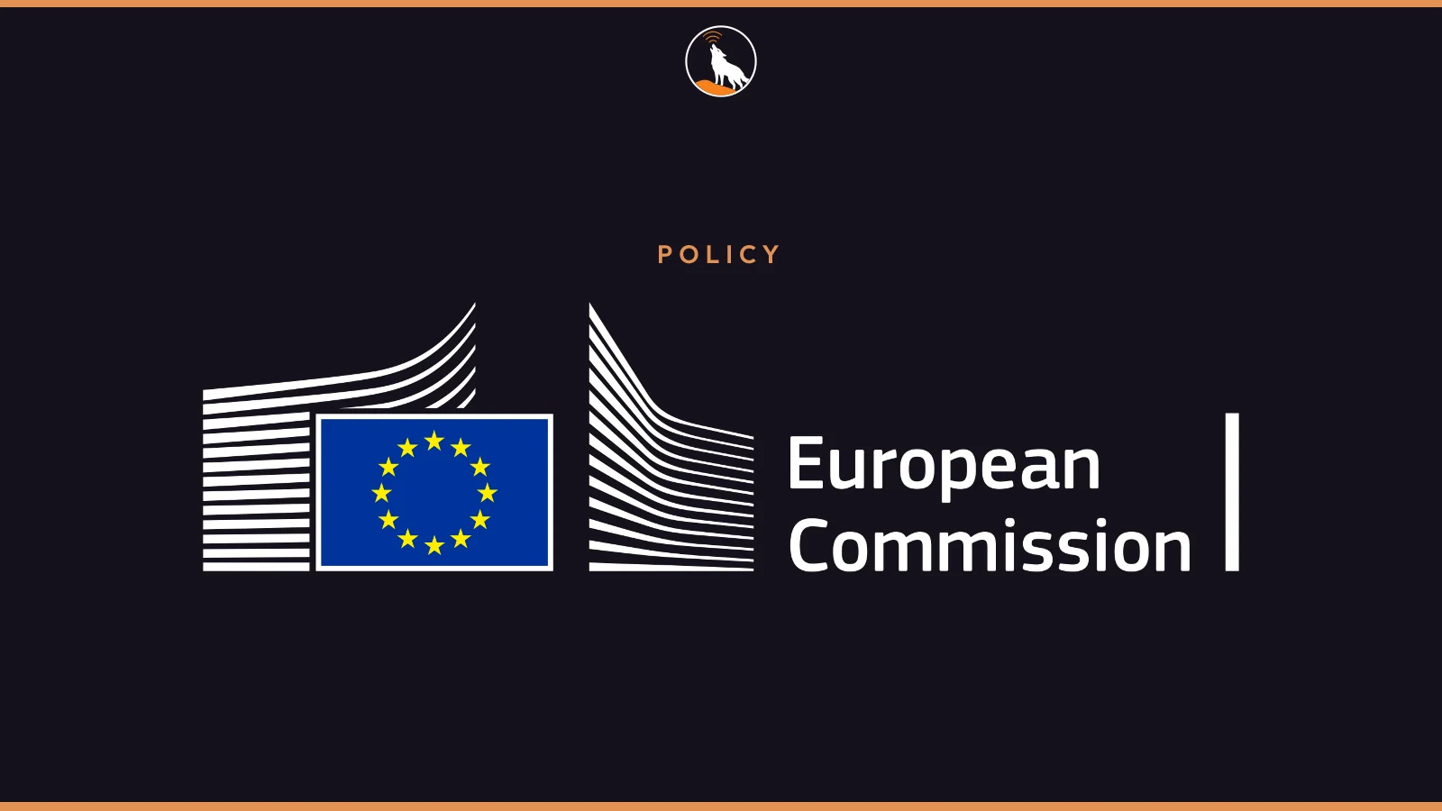 The European Commission logo on a navy field, with the label Policy.
