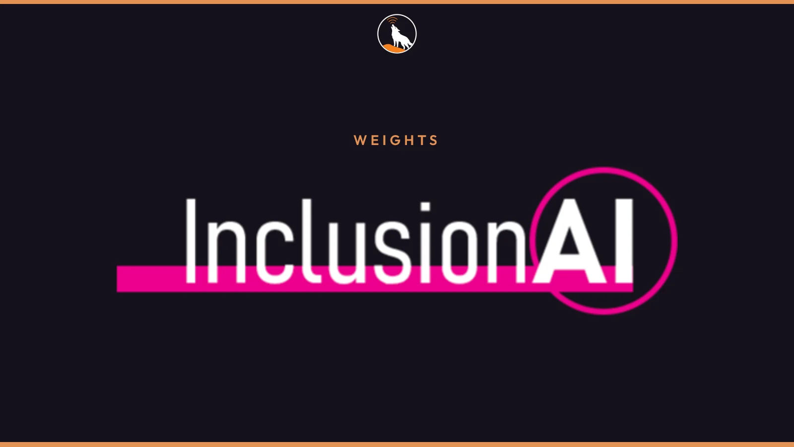 The inclusionAI wordmark on a navy field, with the label Weights.