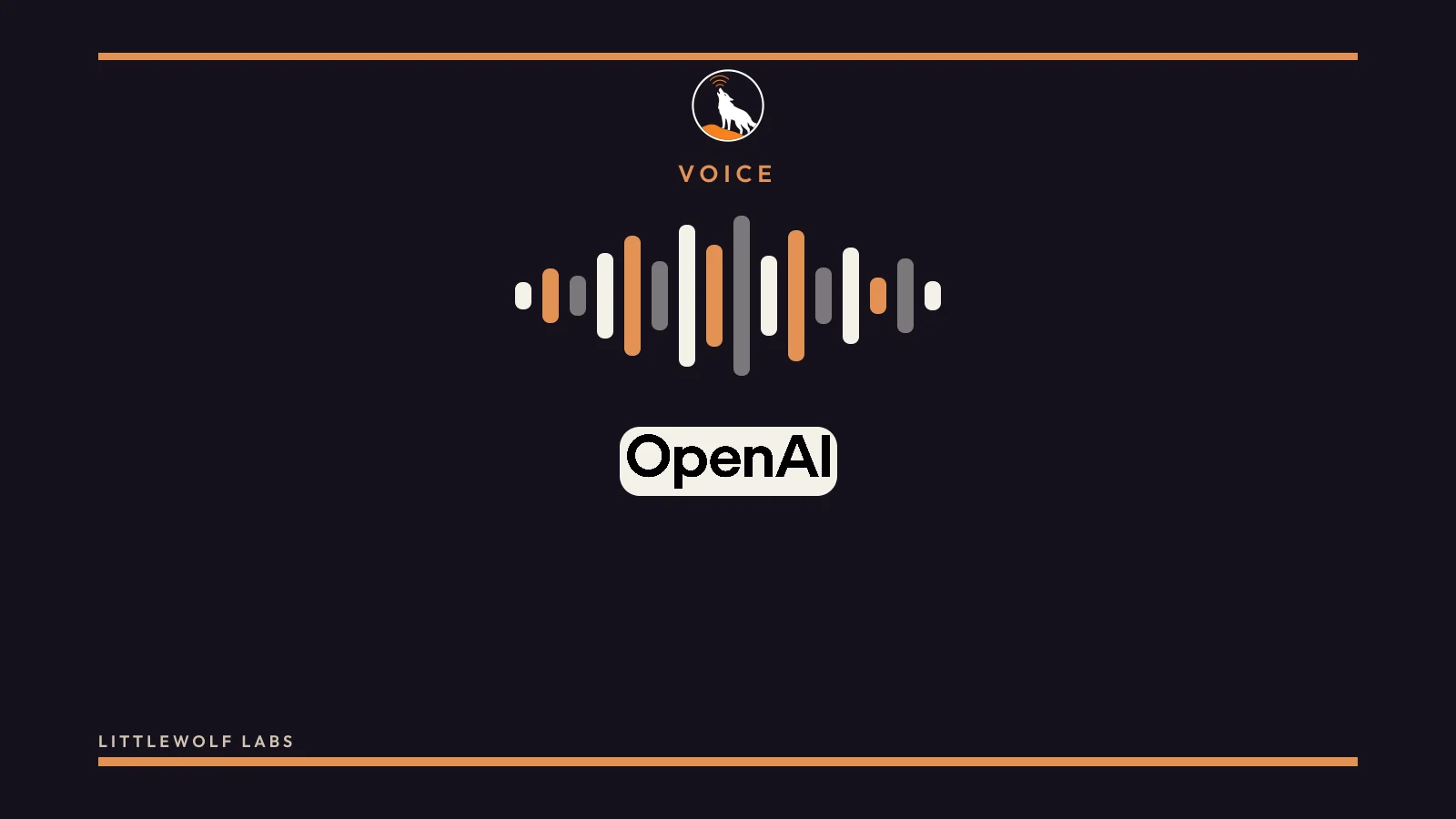 A navy voice scene with the OpenAI wordmark and the label Voice.