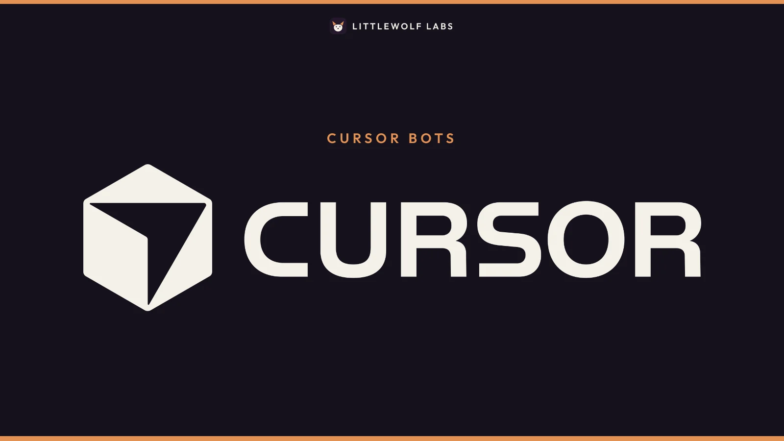 The Cursor wordmark on a navy field, with the label Cursor bots.