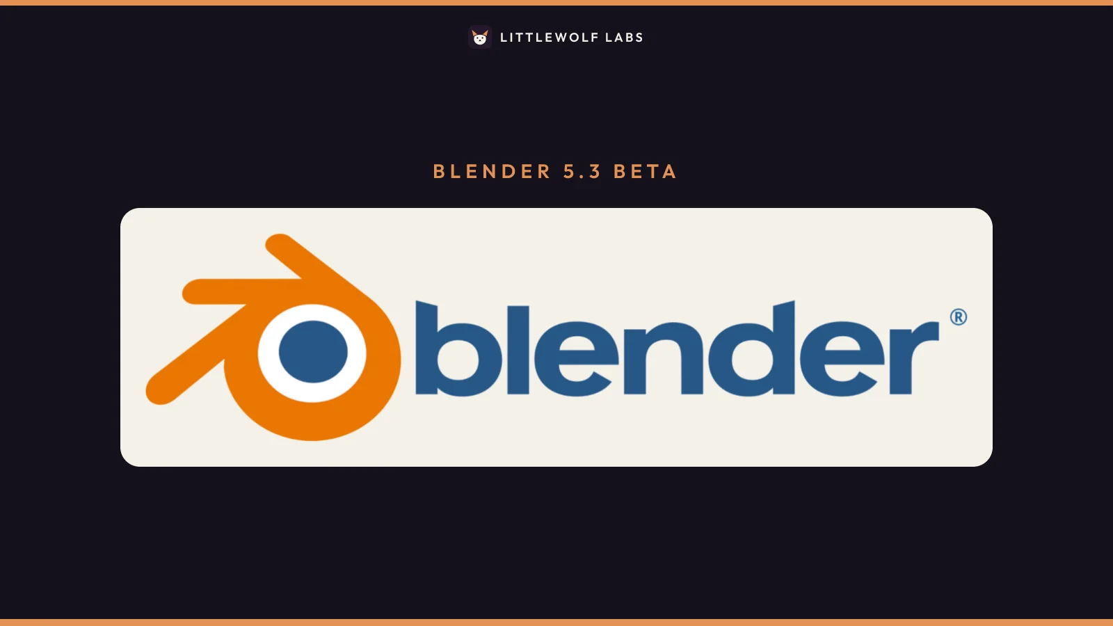 The Blender logo on a navy field, with the label Blender 5.3 beta.