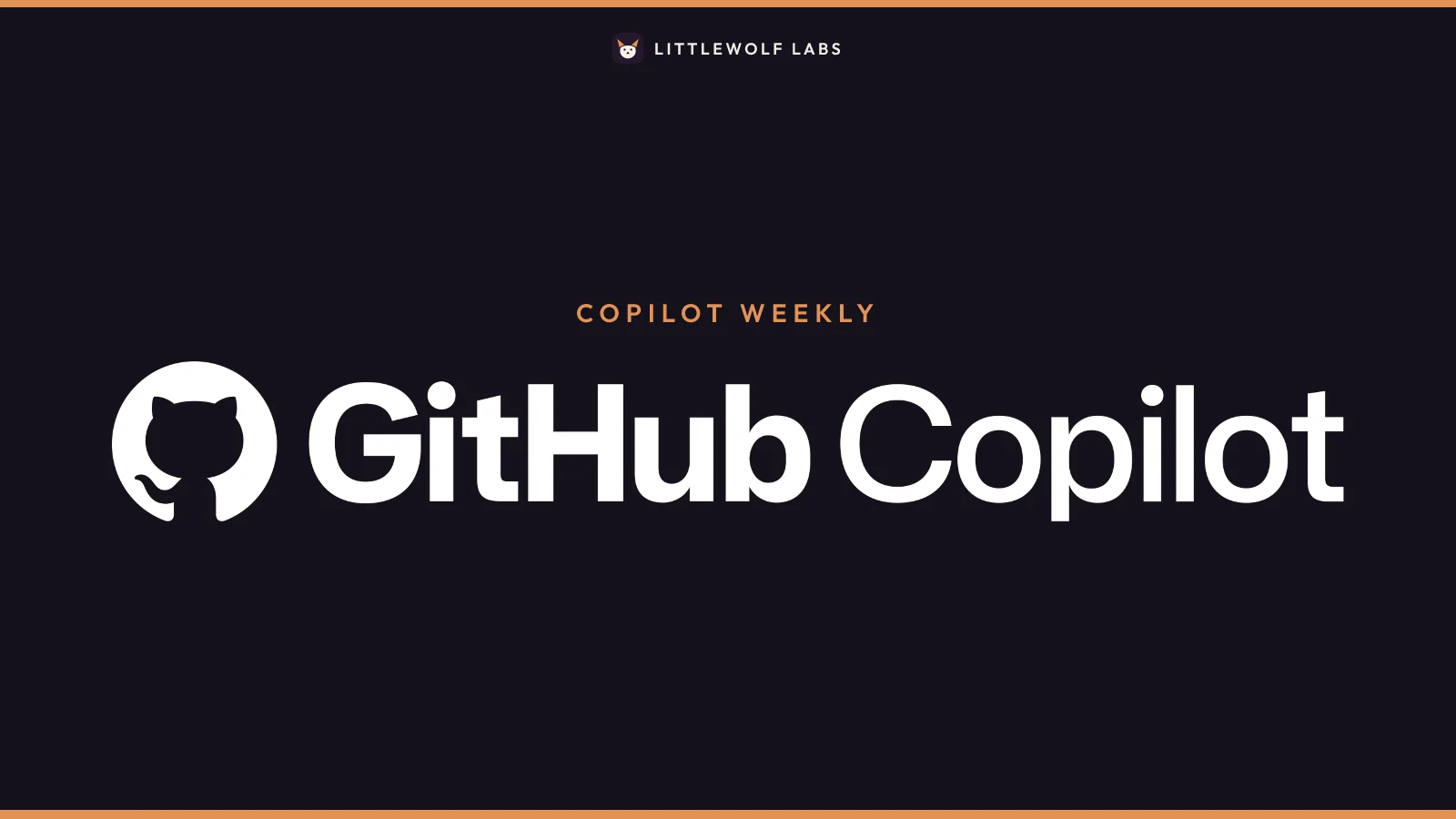 The GitHub Copilot lockup on a navy field, with the label Copilot weekly.