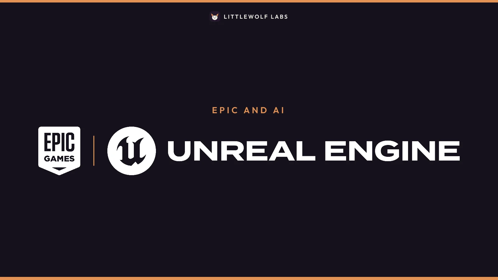 The Epic Games and Unreal Engine logos on a navy field, with the label Epic and AI.