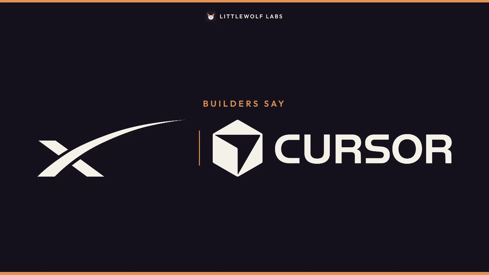 The xAI and Cursor wordmarks on a navy field, with the label Builders say.