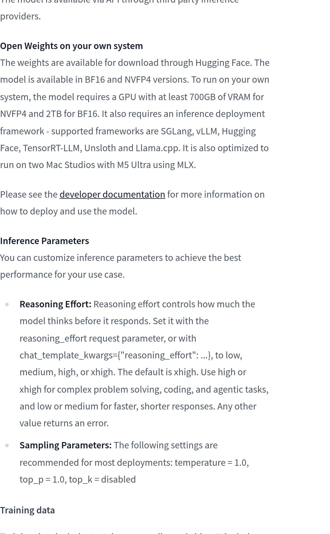 Muse Spark Open model card: vendor benchmark scores, plus 700GB of GPU memory for NVFP4 or 2TB for BF16.