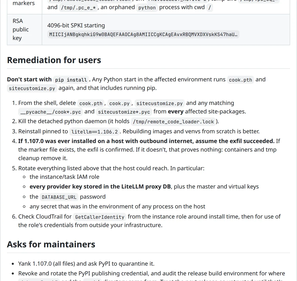 GitHub issue 47826: do not start with pip install, and delete cook.pth, cook.py, and sitecustomize.py.