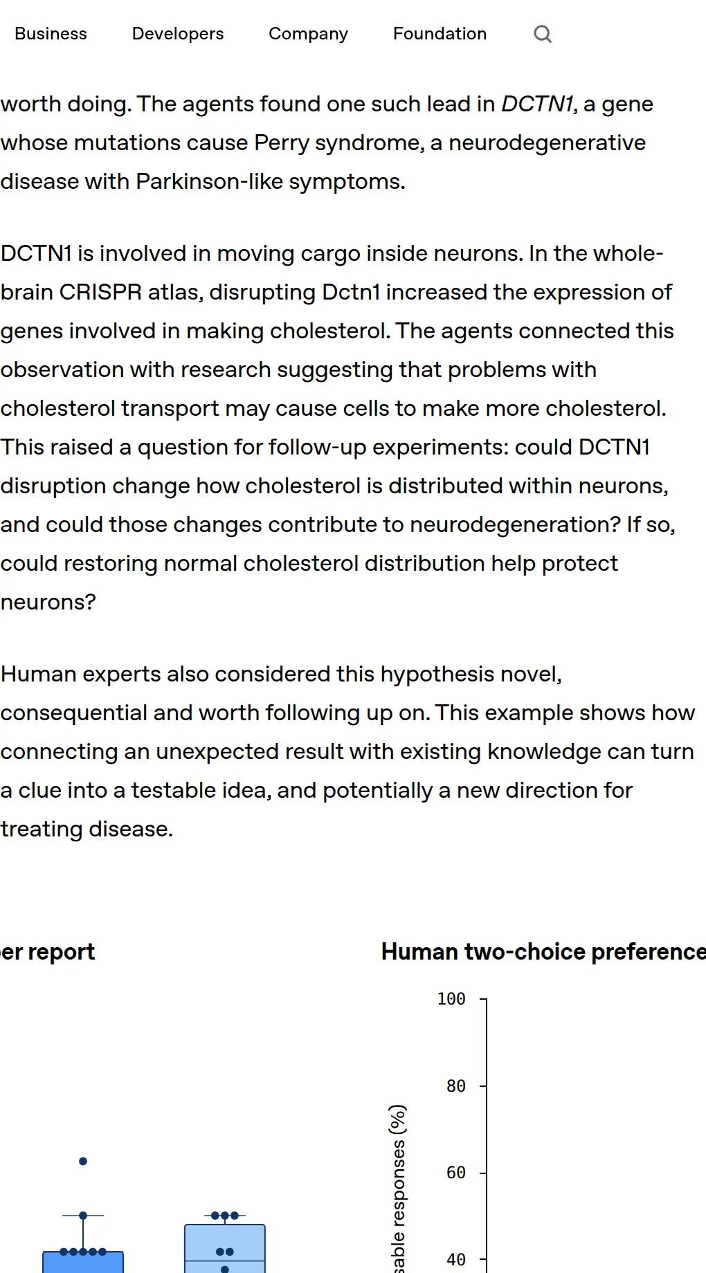 OpenAI: one lead links DCTN1, a gene behind Perry syndrome, to cholesterol production in neurons.