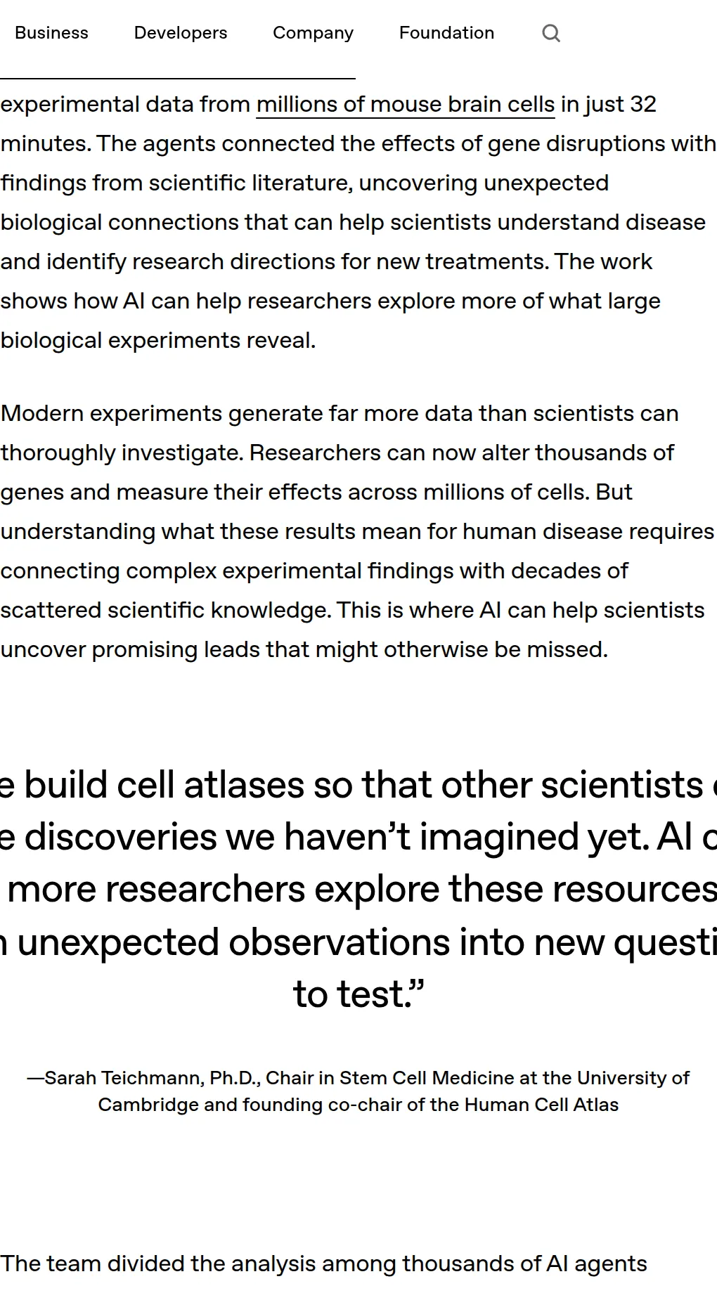 OpenAI, October 21, 2026: agents worked through mouse-brain experiment data in 32 minutes.