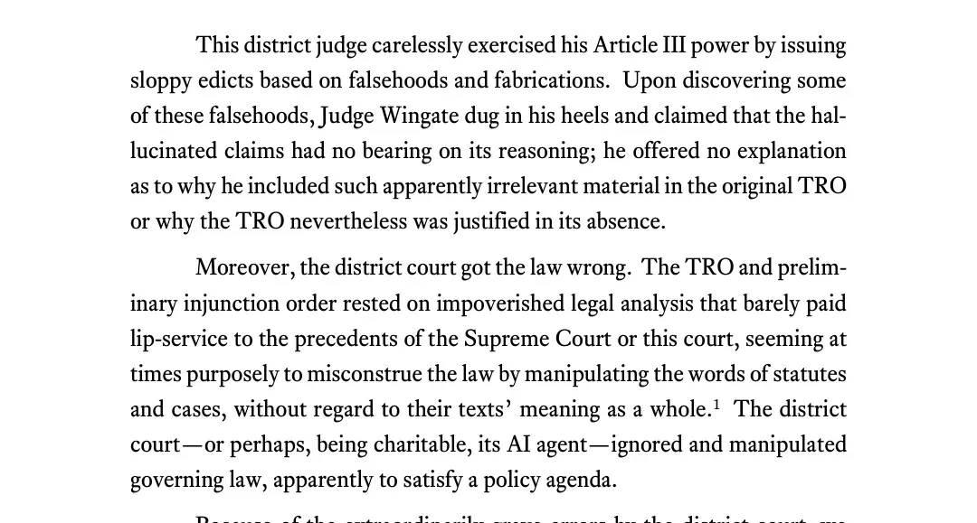 Fifth Circuit opinion filed October 22, 2026: the corrected order cited a case that does not exist, and Judge Smith called the result sloppy edicts and wrote that the district court, or its AI agent, ignored and manipulated governing law.