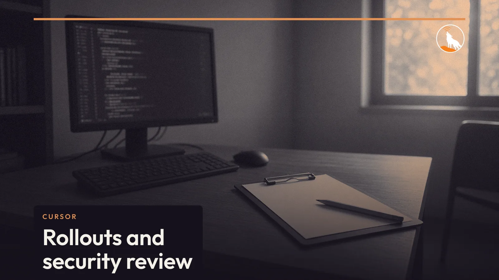 A generated pair of review desks, graded navy and orange, with the rollouts title.