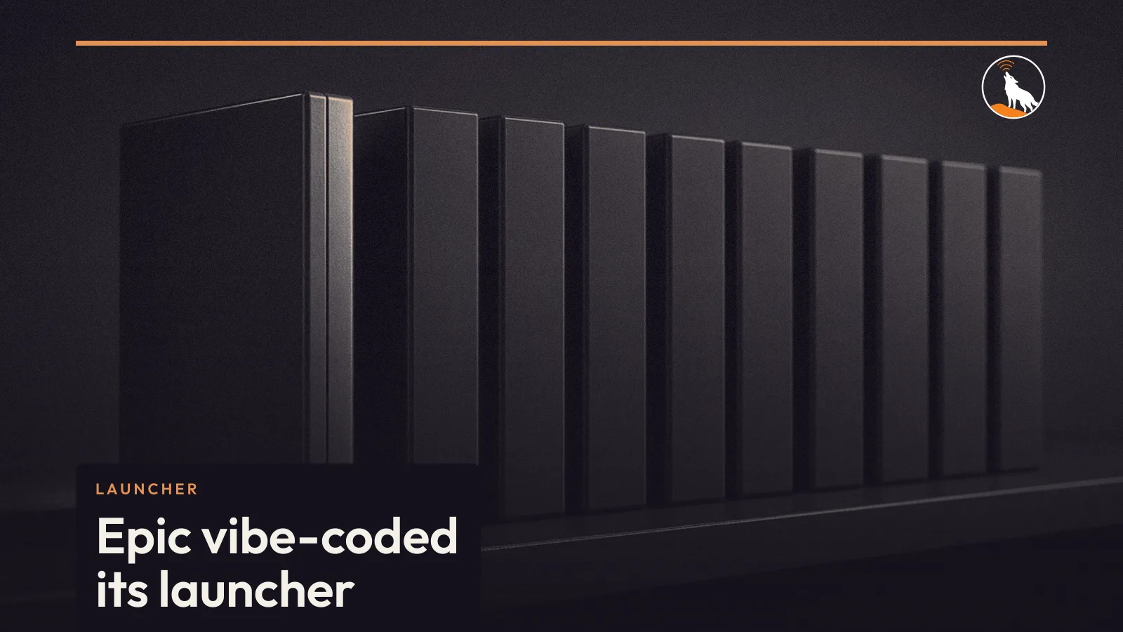 Generated blank game cartridges, graded navy and orange, with the launcher title.