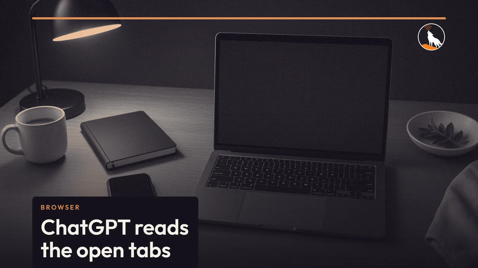 A generated desk with empty browser windows, graded navy and orange, with the ChatGPT tabs title.
